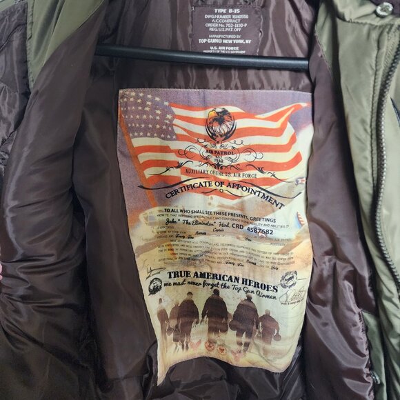 Top Gun B-15 Men's Flight Bomber Jacket with Patches Size Small - Picture 7 of 10